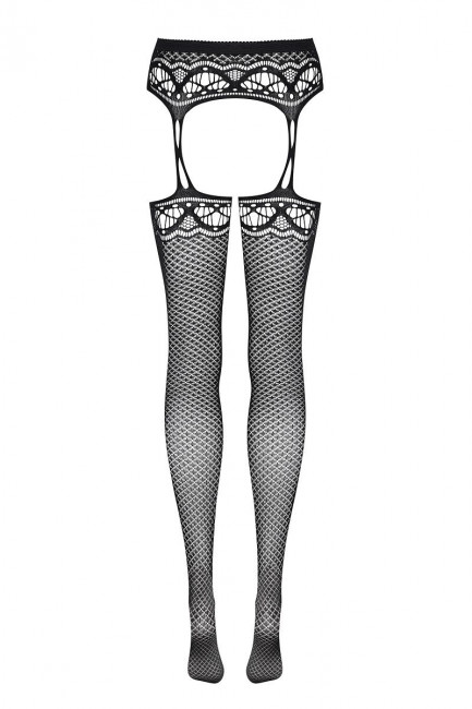 Эффектные чулки на поясе с ромбовидным узором