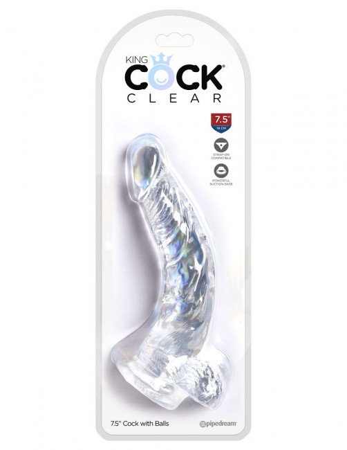 Прозрачный фаллоимитатор 7.5" Cock with Balls - 21,6 см. Прозрачный фаллоимитатор 7.5" Cock with Balls - 21,6 см.