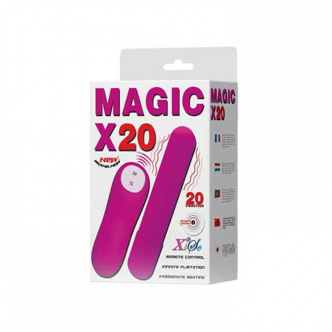 Розовая удлиненная вибропуля Magic x20 Розовая удлиненная вибропуля Magic x20