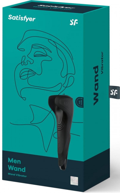 Чёрный нереалистичный мастурбатор с вибрацией Satisfyer Men Wand Чёрный нереалистичный мастурбатор с вибрацией Satisfyer Men Wand