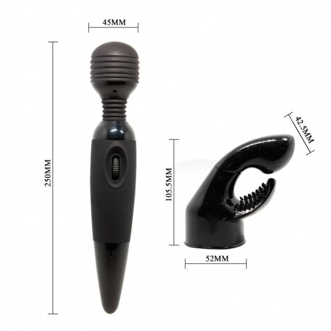 Вибромассажер для тела со сменной насадкой на головку - 25 см. Вибромассажер для тела со сменной насадкой на головку - 25 см.