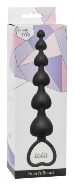 Чёрная анальная цепочка Heart's Beads Black - 18 см. Чёрная анальная цепочка Heart's Beads Black - 18 см.