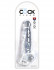 Прозрачный фаллоимитатор 8" Cock with Balls - 22,2 см.