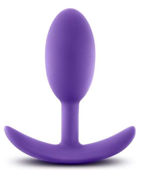 Фиолетовая анальная пробка Wearable Vibra Slim Plug Medium - 10,1 см. 