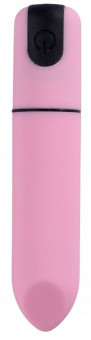 Розовая гладкая коническая вибропуля - 8,5 см.