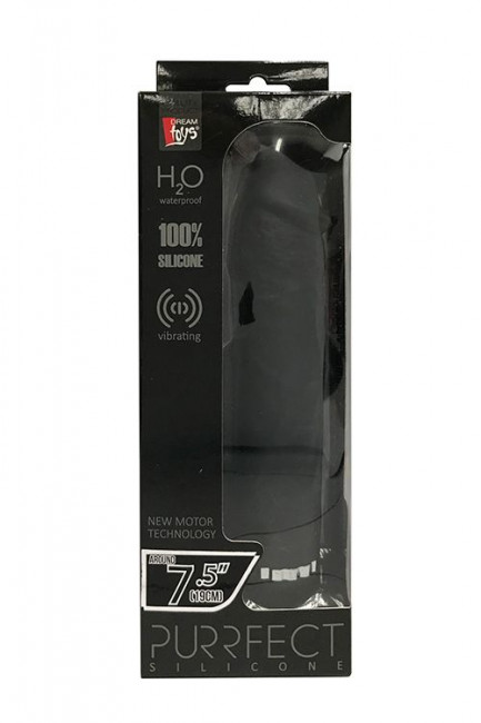 Чёрный водонепроницаемый вибратор PURRFECT SILICONE DELUXE 7.5INCH - 19 см. Чёрный водонепроницаемый вибратор PURRFECT SILICONE DELUXE 7.5INCH - 19 см.