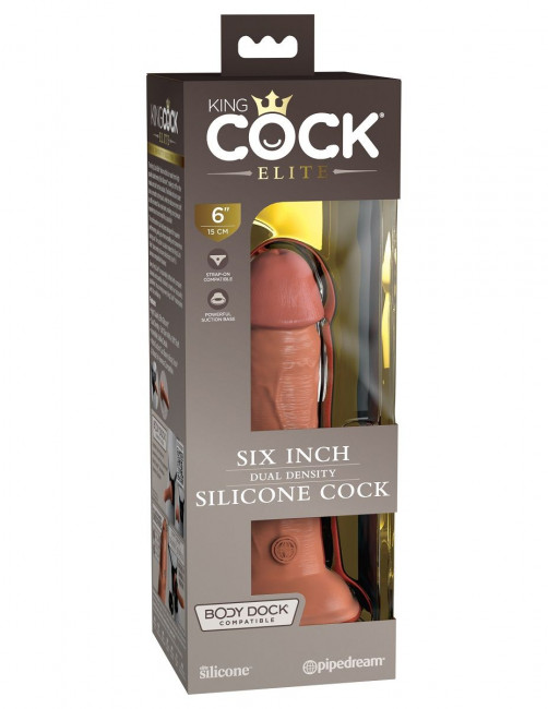 Кофейный фаллоимитатор 6" Silicone Dual Density Cock - 17 см. Кофейный фаллоимитатор 6" Silicone Dual Density Cock - 17 см.