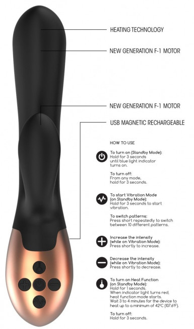 Черный вибратор Exquisite с подогревом - 20,5 см. Черный вибратор Exquisite с подогревом - 20,5 см.