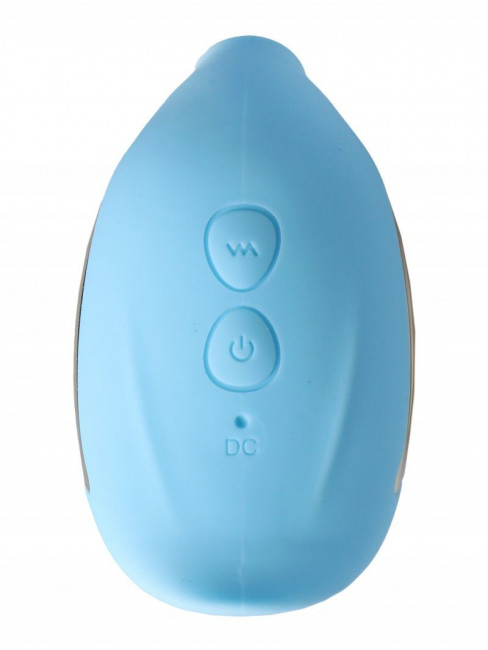 Голубой клиторальный вибростимулятор-ракушка
