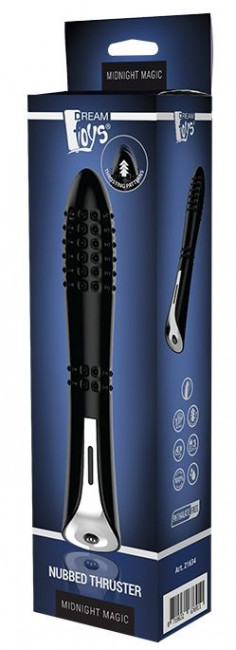 Черный вибромассажер MAGIC NUBBED THRUSTER - 12,5 см. Черный вибромассажер MAGIC NUBBED THRUSTER - 12,5 см.