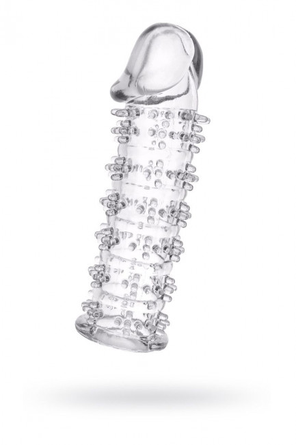 Гелевая прозрачная насадка с шипами - 12 см. Гелевая прозрачная насадка с шипами - 12 см.