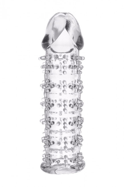 Гелевая прозрачная насадка с шипами - 12 см. Гелевая прозрачная насадка с шипами - 12 см.