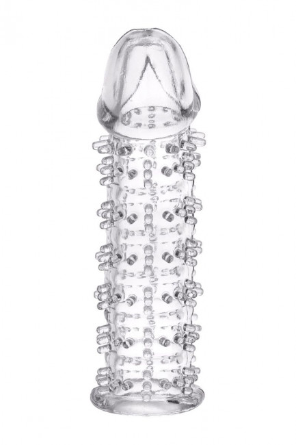 Гелевая прозрачная насадка с шипами - 12 см. Гелевая прозрачная насадка с шипами - 12 см.