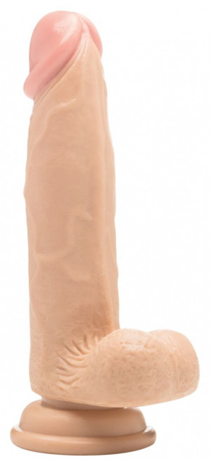 Телесный фаллоимитатор Realistic Cock 8" With Scrotum - 20 см.