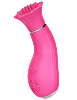 Розовый клиторальный вибратор Betty с вращением 