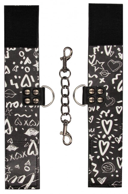 Черные наручники Love Street Art Fasion Черные наручники Love Street Art Fasion