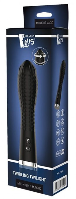 Черный вибромассажер TWIRLING TWILIGHT - 12,5 см. Черный вибромассажер TWIRLING TWILIGHT - 12,5 см.