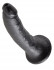 Чёрный фаллоимитатор с присоской 7" Cock - 17,8 см.