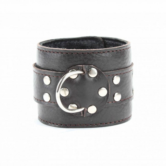 Кожаные наручники на металлической цепочке