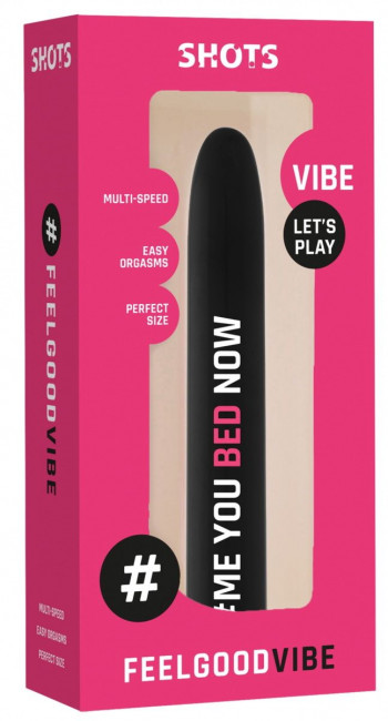 Черный гладкий вибромассажер Feelgood Vibe #Me you bed now - 17,2 см. Черный гладкий вибромассажер Feelgood Vibe #Me you bed now - 17,2 см.