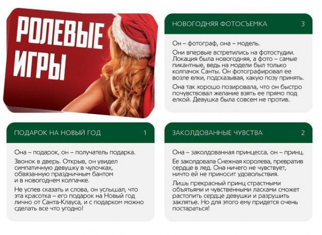 Игра для двоих "Ролевые игры. На новый год" Игра для двоих "Ролевые игры. На новый год"