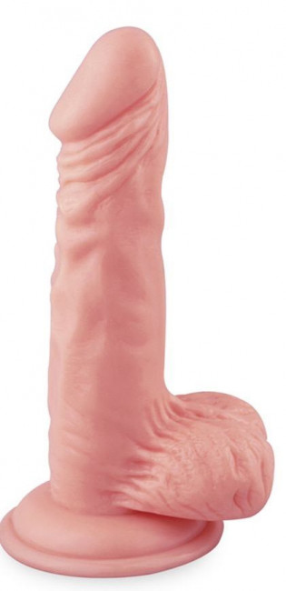 Телесный фаллоимитатор 7" Dong with Balls - 16 см.
