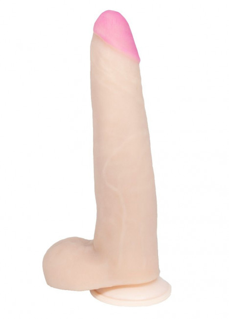 Фаллоимитатор с мошонкой на присоске ANDROID Collection-V - 22 см.