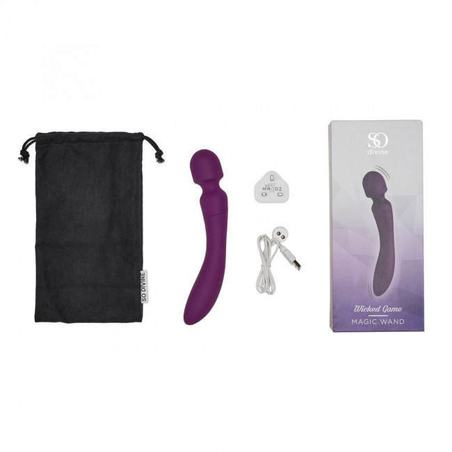 Фиолетовый вибратор-жезл So Divine Wicked Game Magic Wand - 24 см. Фиолетовый вибратор-жезл So Divine Wicked Game Magic Wand - 24 см.