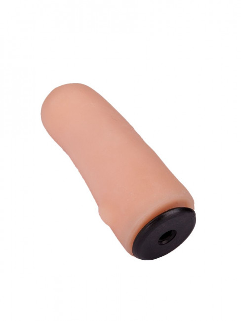 Женский страпон с чёрной насадкой и вагинальной пробкой - 17,5 см. Женский страпон с чёрной насадкой и вагинальной пробкой - 17,5 см.