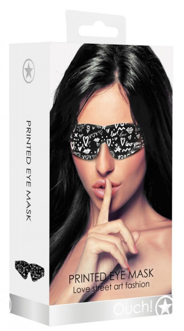 Черная маска с узором Love Street Art Fasion