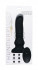 Черный фрикционный вибратор Silicone Vibrating & Thrusting Plug with Remote Control - 17,1 см.