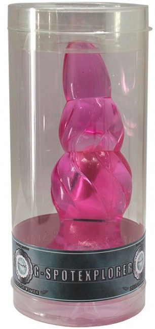 Розовая витая анальная пробка с вибропулькой - 15 см. Розовая витая анальная пробка с вибропулькой - 15 см.