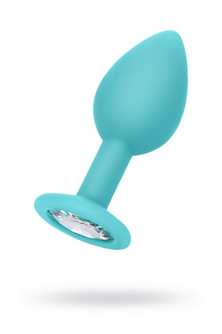 Мятная анальная пробка с прозрачным кристаллом - 7,3 см. Мятная анальная пробка с прозрачным кристаллом - 7,3 см.