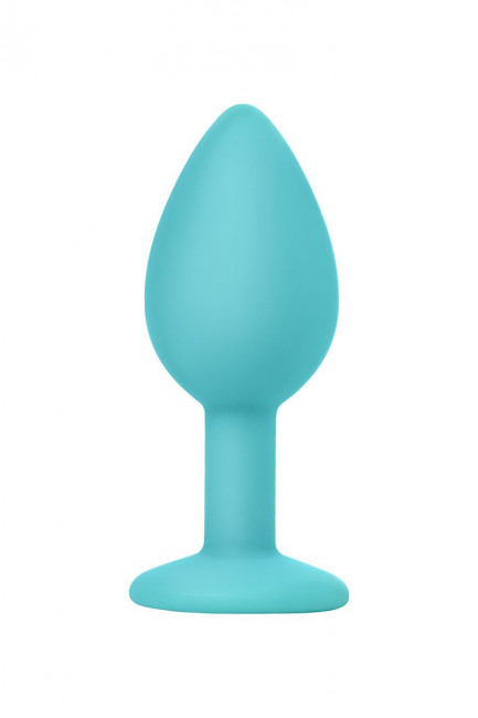 Мятная анальная пробка с прозрачным кристаллом - 7,3 см. Мятная анальная пробка с прозрачным кристаллом - 7,3 см.