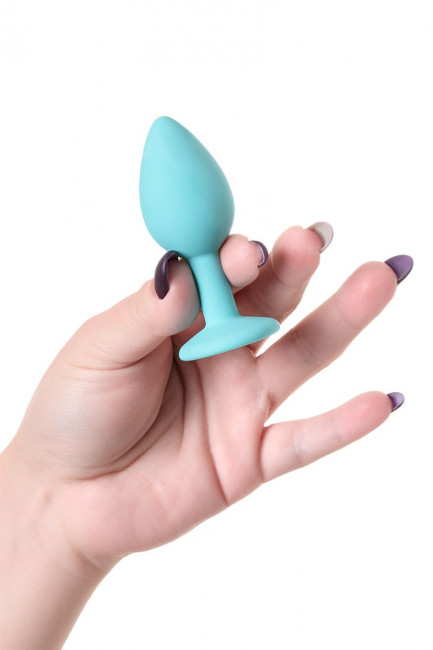 Мятная анальная пробка с прозрачным кристаллом - 7,3 см. Мятная анальная пробка с прозрачным кристаллом - 7,3 см.