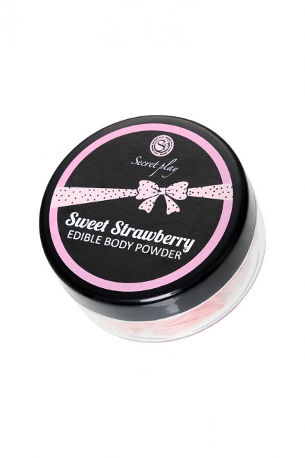 Съедобная пудра для тела с ароматом клубники - 20 гр. Съедобная пудра для тела с ароматом клубники - 20 гр.