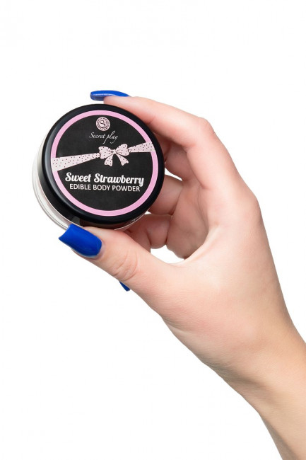 Съедобная пудра для тела с ароматом клубники - 20 гр. Съедобная пудра для тела с ароматом клубники - 20 гр.