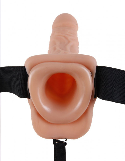 Телесный полый страпон Hollow Strap-On with Balls - 18,9 см. Телесный полый страпон Hollow Strap-On with Balls - 18,9 см.