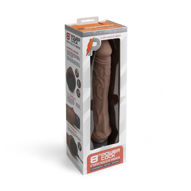 Коричневый вибратор-реалистик 8" Girthy Realistic Vibrator - 24,5 см. Коричневый вибратор-реалистик 8" Girthy Realistic Vibrator - 24,5 см.