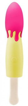 Оригинальный вибромассажер в форме мороженого на палочке - 15,5 см.