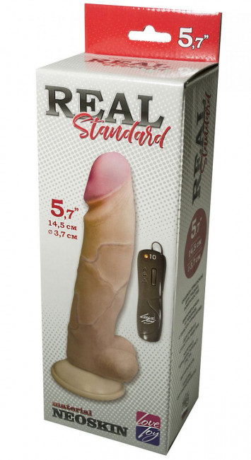 Вибромассажёр неоскин с выносным блоком REAL Standard - 19 см.