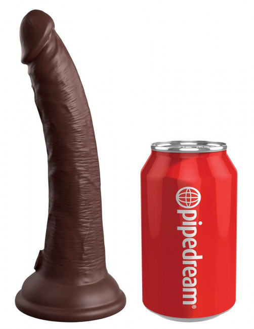 Коричневый фаллоимитатор 7" Silicone Dual Density Cock - 21 см.