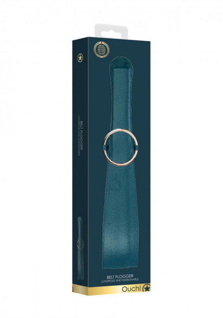 Зеленая шлепалка Belt Flogger - 54 см.