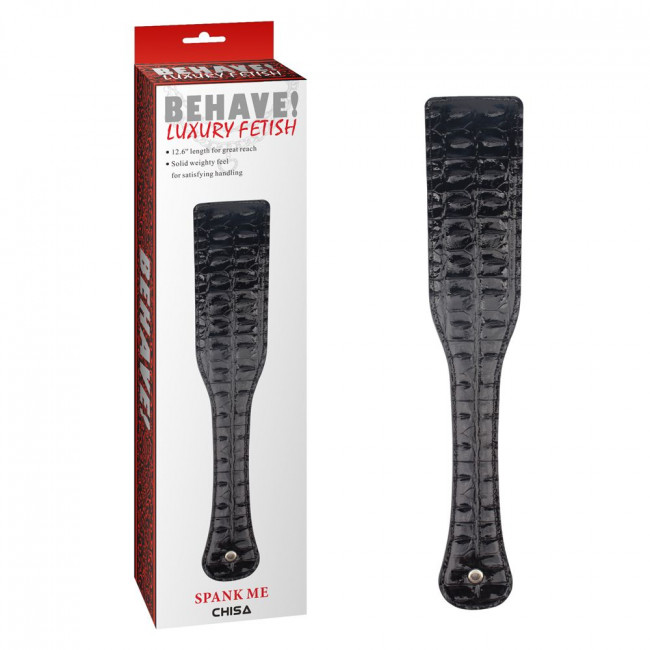 Широкая черная шлепалка Spank Me - 32 см.