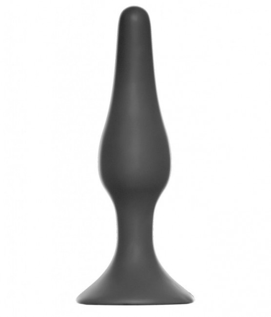 Темно-серая анальная пробка Slim Anal Plug Large - 12,5 см.