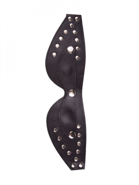 Чёрная кожаная маска с велюровой подкладкой Чёрная кожаная маска с велюровой подкладкой