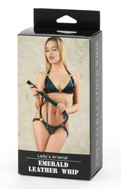 Плеть изумрудного цвета Ladys Arsenal с гладкой ручкой - 45 см.