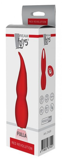 Красный клиторальный стимулятор FULLA - 13 см. Красный клиторальный стимулятор FULLA - 13 см.