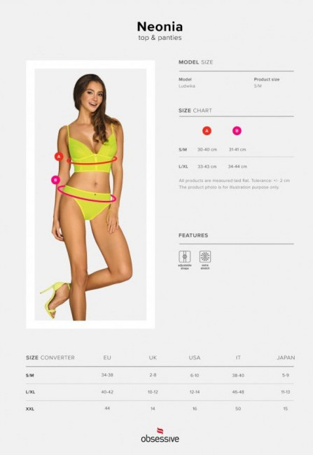 Эффектный женский комплект Neonia: топ и трусики Эффектный женский комплект Neonia: топ и трусики