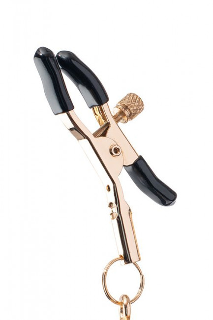 Золотистые зажимы для сосков PREMIUM NIPPLE CLAMPS WITH TASSLE Золотистые зажимы для сосков PREMIUM NIPPLE CLAMPS WITH TASSLE